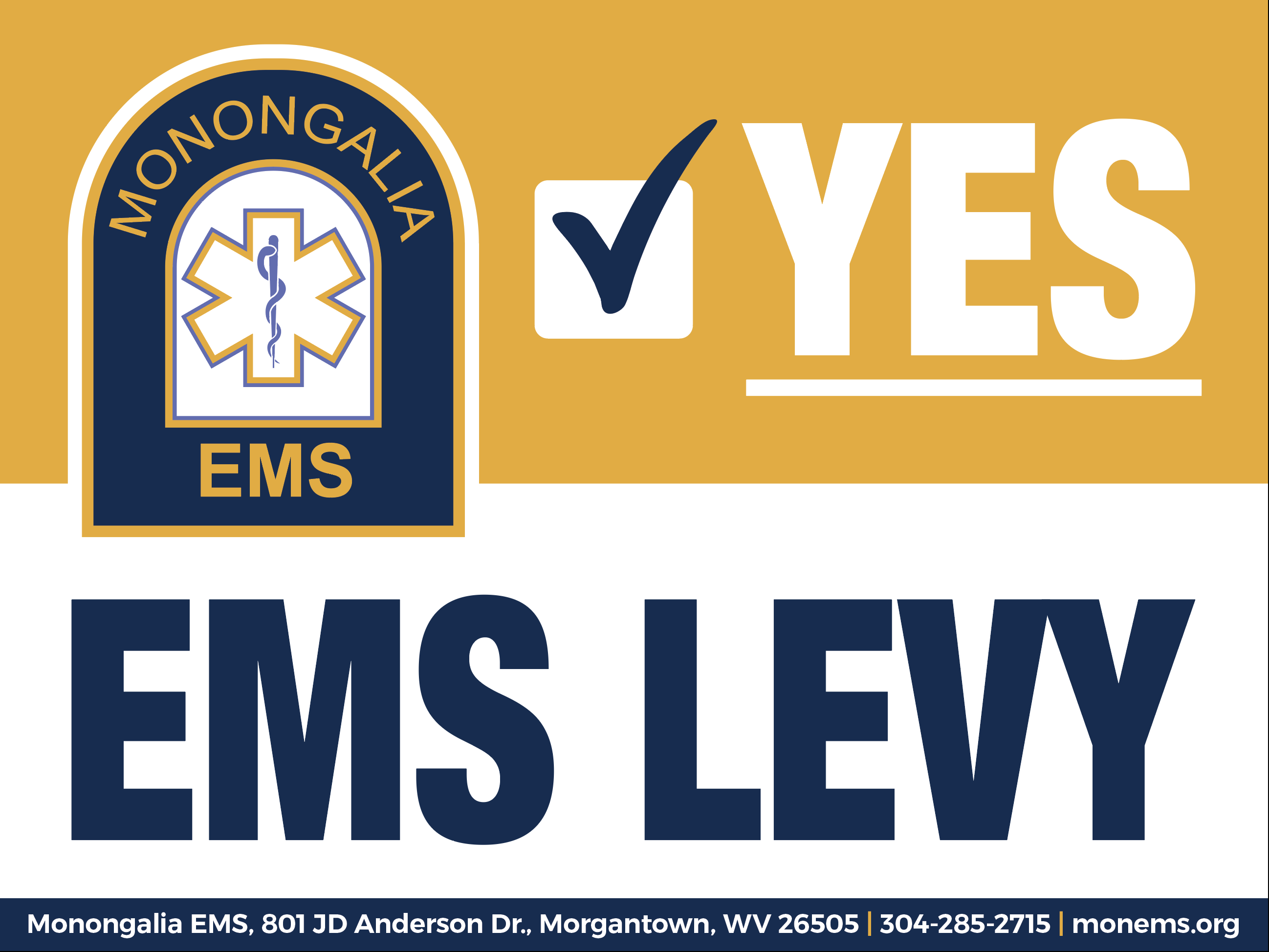 Vote for the Mon EMS Levy Renewal – 2026 yard sign